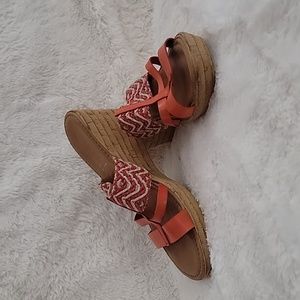 Italian Shoemakers Woven Wedge Sandals